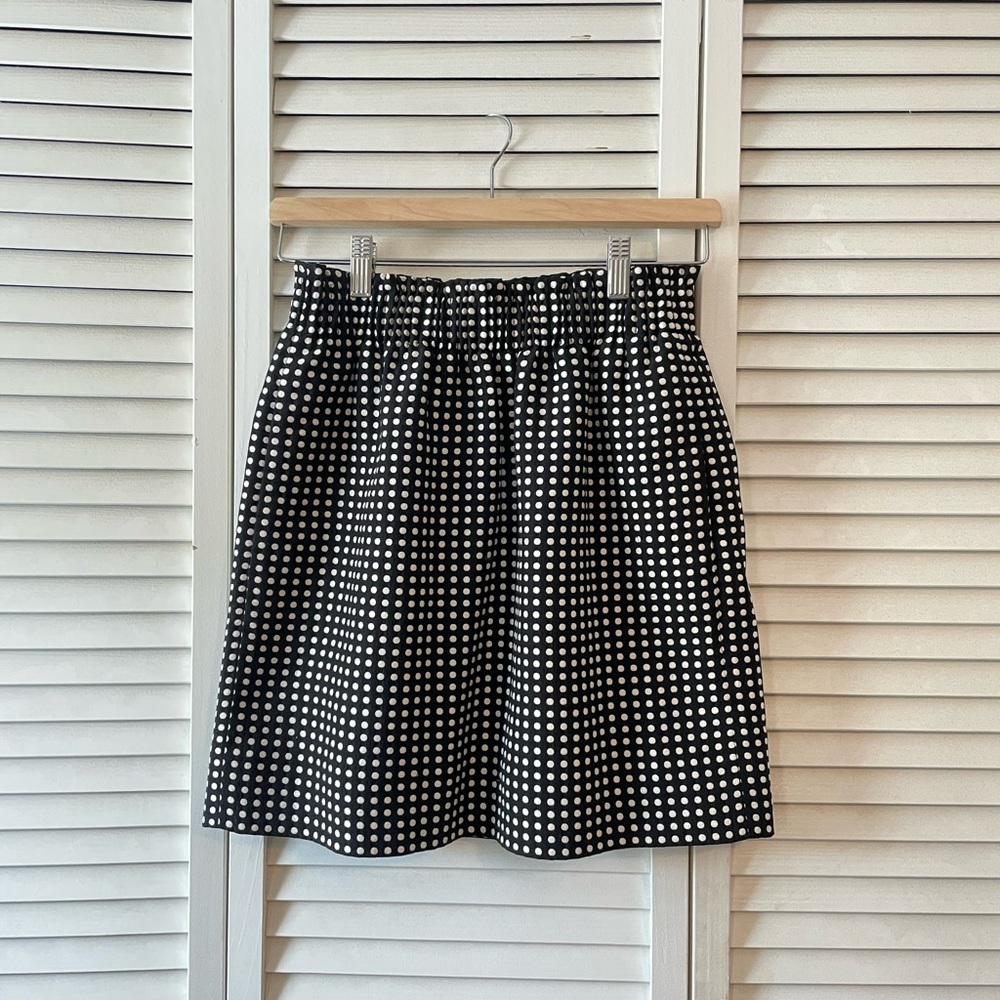 J. Crew Black and White Polka Dot Skirt